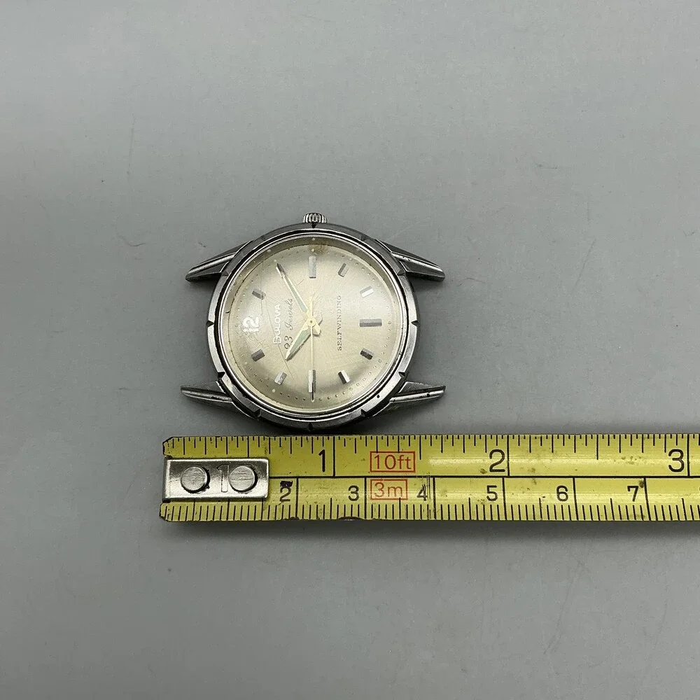 Vintage Bulova 23 Jewels Mens Watch 34mm Silver Tone Automatic 609172 For Parts